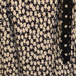 Black and white daisy print long dress 18W